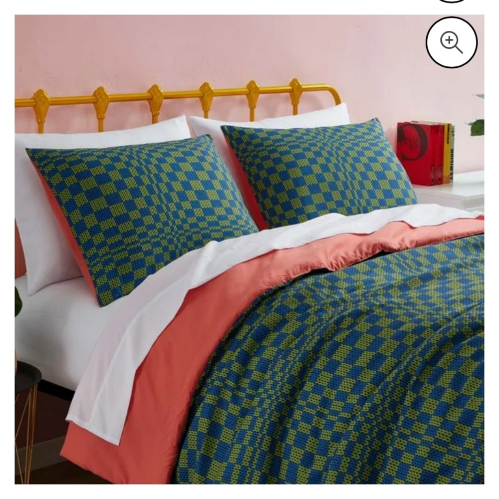 Blue and Green Checkered Bedding Set‎ Twin/Twin XL